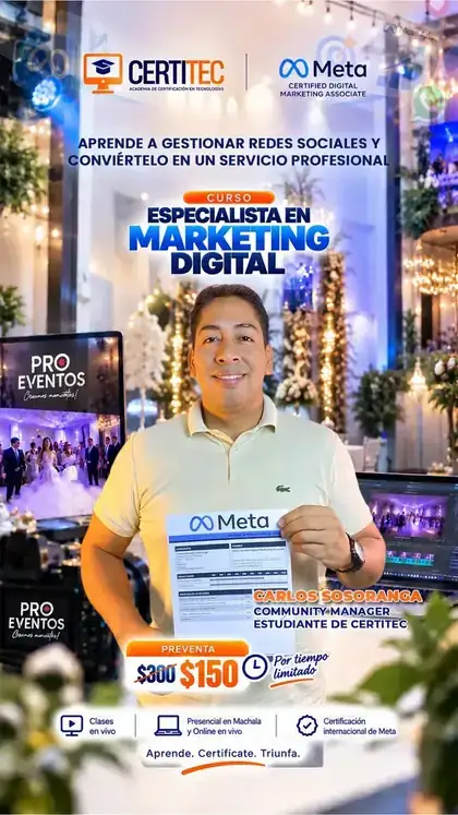 Carlos Sosoranga, caso de éxito del Curso Especialista en Marketing Digital