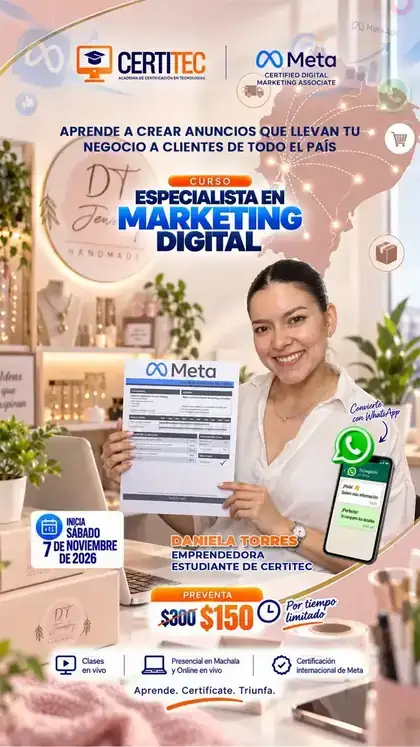 Daniela Torres, caso de éxito del Curso Especialista en Marketing Digital