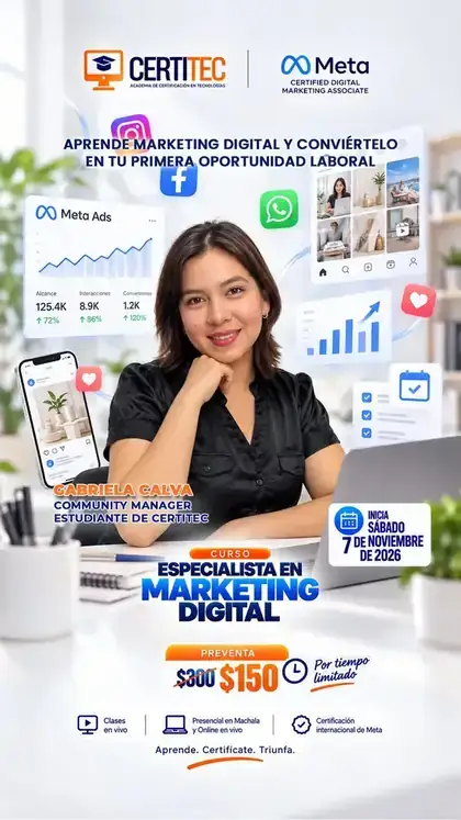 Gabriela Calva, caso de éxito del Curso Especialista en Marketing Digital