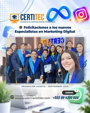 Graduación de especialistas en Marketing Digital CertiTec