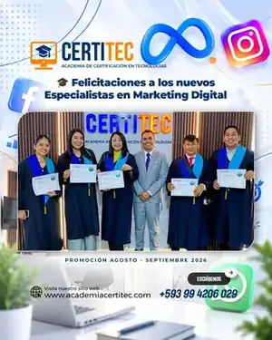 Estudiantes certificados en Marketing Digital Meta en CertiTec