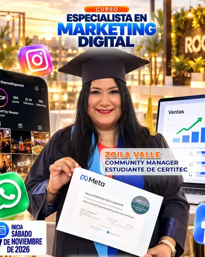 Zoila Valle, caso de éxito del Curso Especialista en Marketing Digital